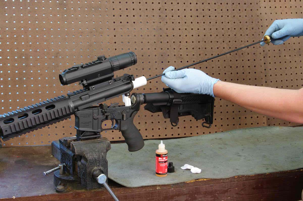 image of cleaning ar15