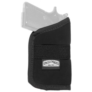 The Inside the Pocket Holsters by Uncle Mike’s feature closed-end holsters help keep pocket debris clear of the muzzle