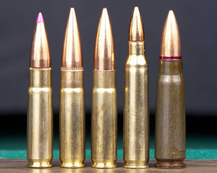 image of ar-15 bullets on display