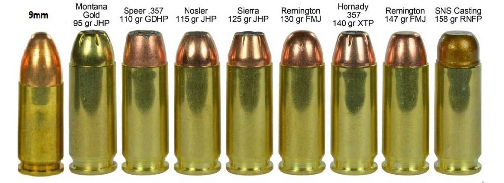 Pistol Cartridge Chart