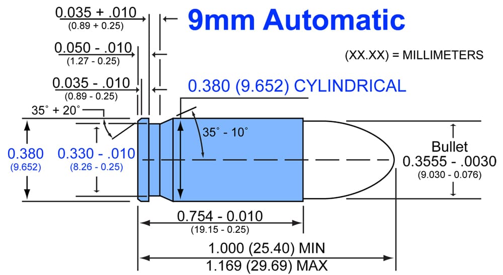 9mm Caliber Size Chart