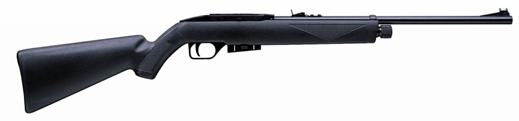 The Crosman 1077 RepeatAir Scoped Pellet Rifle is semi-automatic and CO2 powered