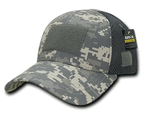 the Low Crown Air Mesh Tactical Cap with Loop Patch is constructed from soft cotton and tough polyester