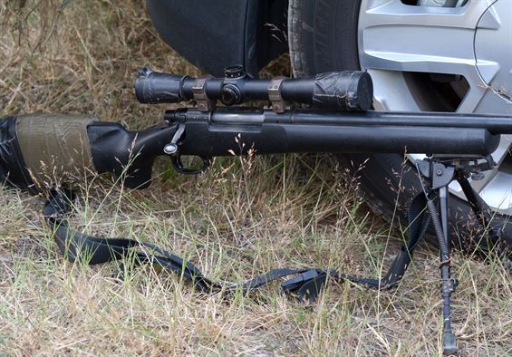 long range rifle with scope