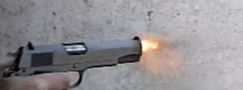 a picture of a 45 ACP bullet fired from a 1911