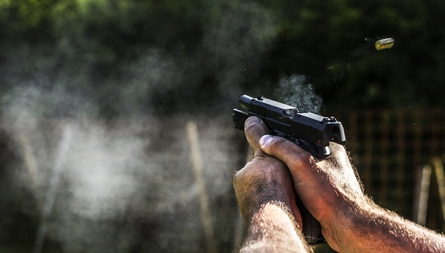 a picture of a handgun's recoil