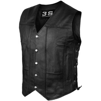image of 3S Motorcycle Biker MC Conceal Carry Leather Vest