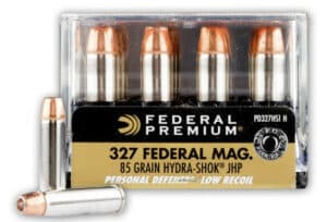 327 Federal Magnum Ammo - Low Recoil - 85 gr Hydra-Shok JHP - Federal