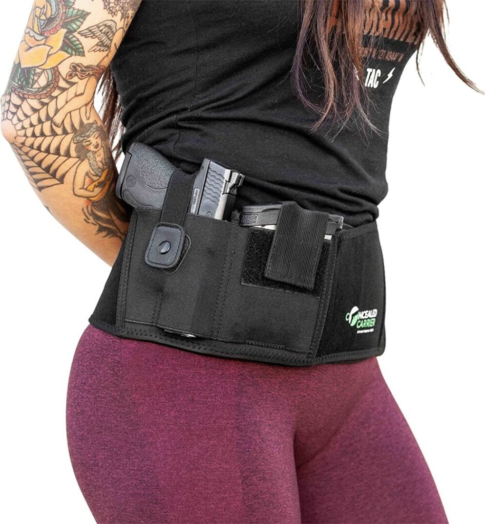 ComfortTac Ultimate Belly Band Gun Holster – X-Large (Fits Belly Up To 54”), Right Hand, Black Neoprene