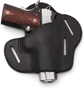 The Relentless Tactical Pancake Holster has three slots for just about every carrying situation