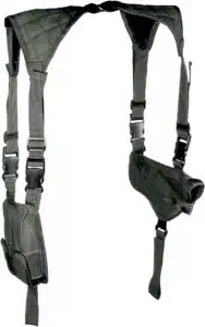 The UTG LE Shoulder Holster has a soft lining that protects the firearm’s finish