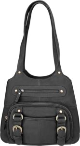 image of Roma Leathers Black Leather Pistol Concealment Shoulder Bag