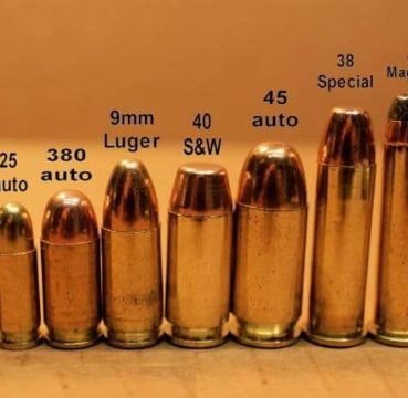 a picture of different rounds from 22lr to 44 magnum