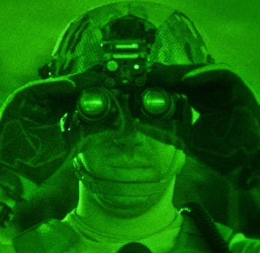 Military Man using a Night Vision