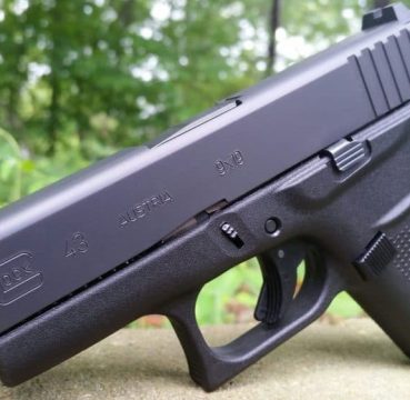 image of a glock 43 9mm handgun closeup