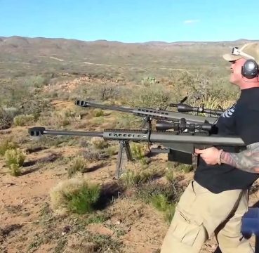 shooting two barret 50 caliber rifles